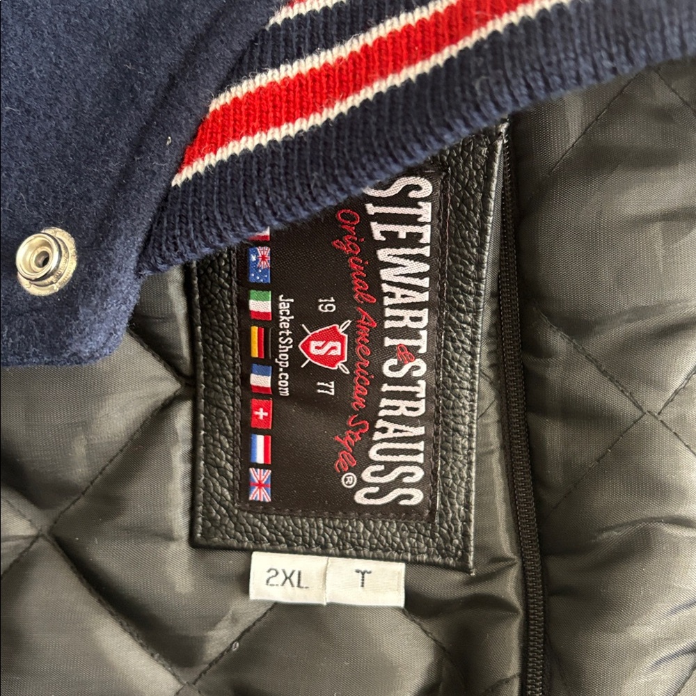 Stewart & Strauss Vintage Varsity Jacket  Blue Wool - Picture 9 of 10